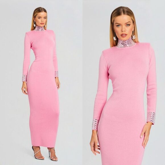 NWT RETROFETE MONROE EMBELLISHED KNIT DRESS SIZE L $548 - Picture 2 of 10